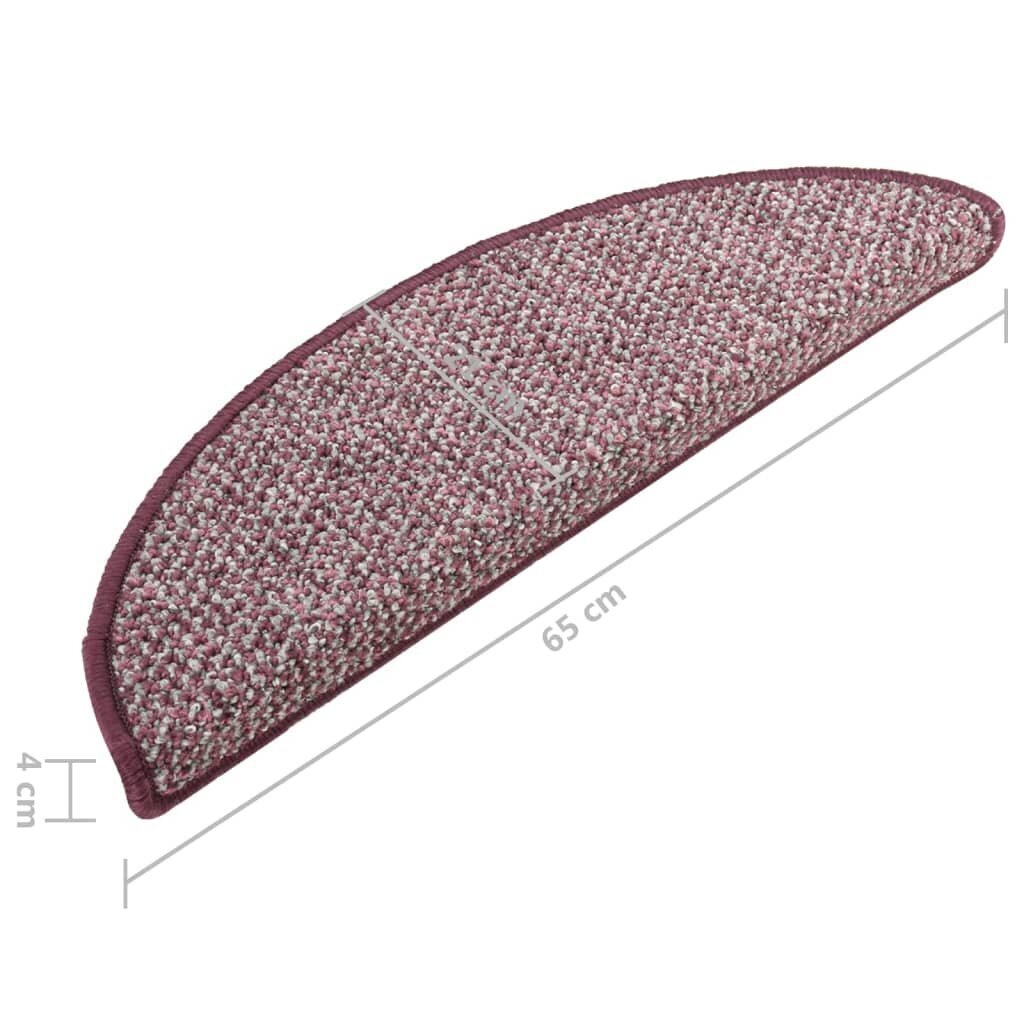 vidaXL Porrasmatot 15 kpl purppura 65x21x4 cm hinta ja tiedot | Isot matot | hobbyhall.fi