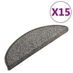 vidaXL Porrasmatot 15 kpl antrasiitti 65x21x4 cm hinta ja tiedot | Isot matot | hobbyhall.fi