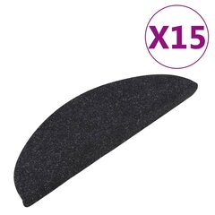 vidaXL Itsekiinnittyvät porrasmatot 15 kpl 65x22,5x3,5 cm antrasiitti hinta ja tiedot | Isot matot | hobbyhall.fi