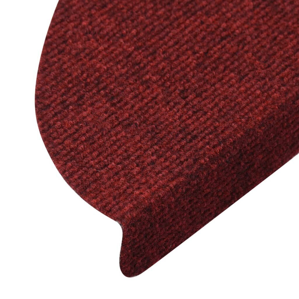 vidaXL Itsekiinnittyvät porrasmatot 15 kpl 65x22,5x3,5 cm punainen hinta ja tiedot | Isot matot | hobbyhall.fi