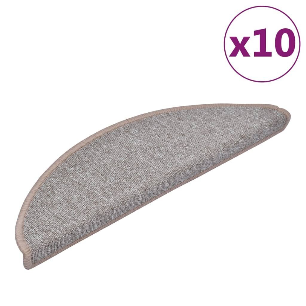 vidaXL Porrasmatot 10 kpl 56x17x3 cm vaaleanruskea hinta ja tiedot | Isot matot | hobbyhall.fi