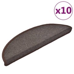 vidaXL Porrasmatot 10 kpl 56x17x3 cm kahvinruskea hinta ja tiedot | Isot matot | hobbyhall.fi