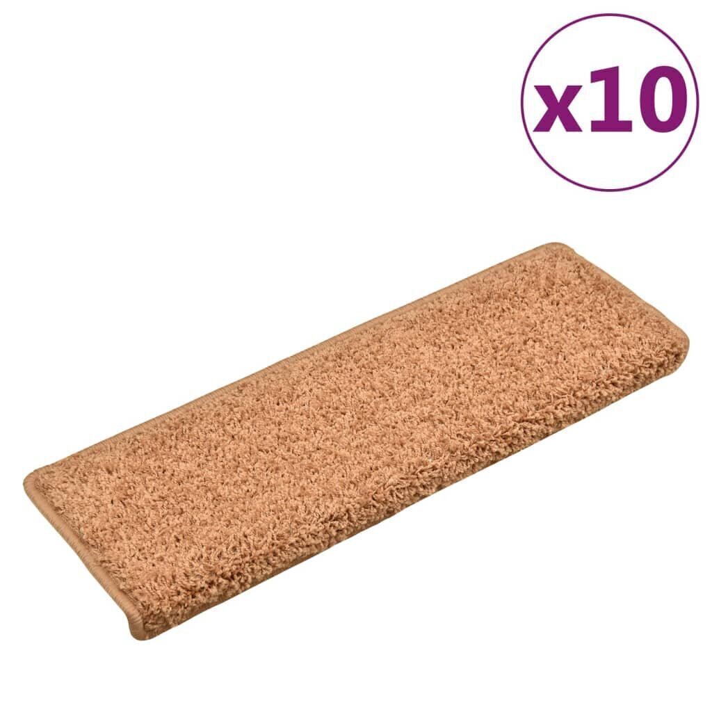 vidaXL Porrasmatot 10 kpl 65x21x4 cm ruskea hinta ja tiedot | Isot matot | hobbyhall.fi