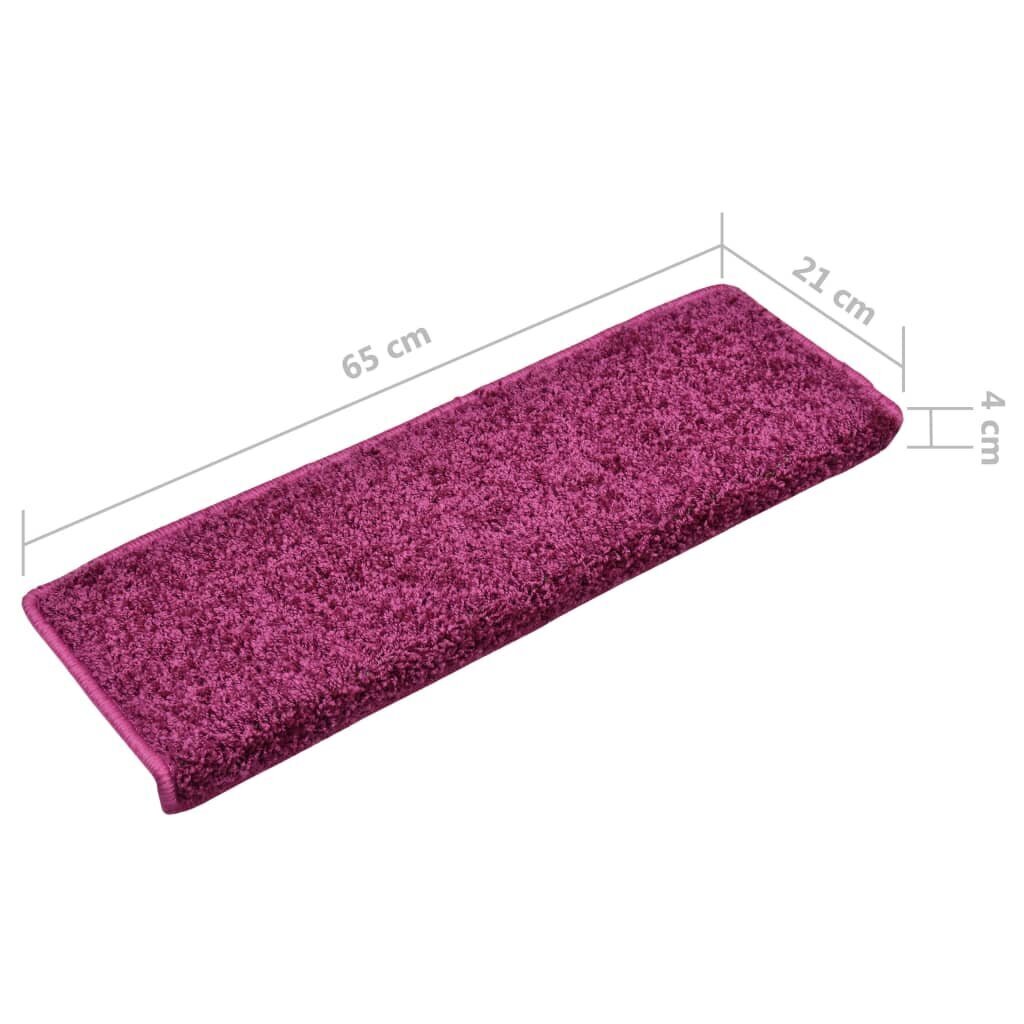 vidaXL Porrasmatot 10 kpl 65x21x4 cm violetti hinta ja tiedot | Isot matot | hobbyhall.fi