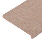 vidaXL Itsekiinnittyvät porrasmatot 15 kpl 65x24,5x3,5 cm beige hinta ja tiedot | Isot matot | hobbyhall.fi