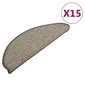 vidaXL Itsekiinnittyvät porrasmatot 15 kpl harmaa ja beige 65x21x4 cm hinta ja tiedot | Isot matot | hobbyhall.fi