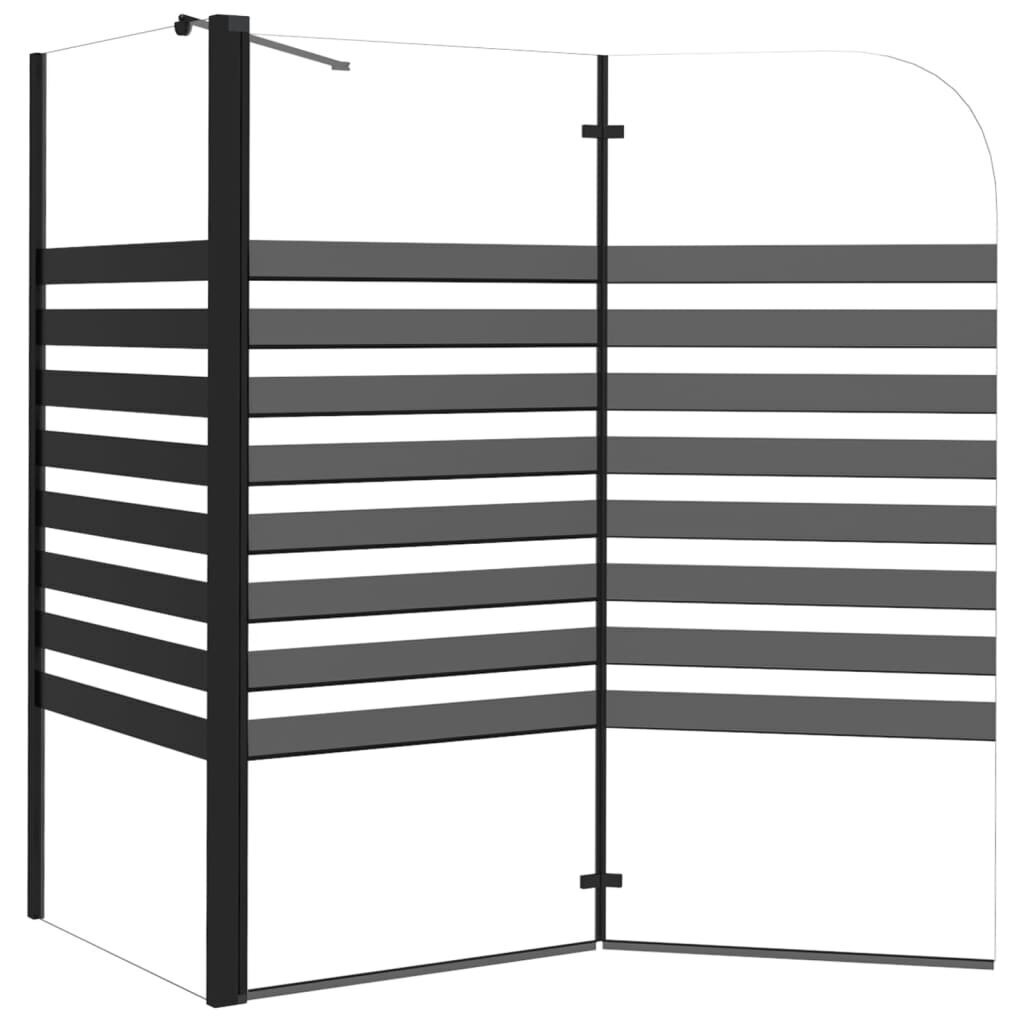 vidaXL Suihkuseinä raidallinen 120x68x130 cm karkaistu lasi hinta ja tiedot | Suihkukaapit ja suihkunurkat | hobbyhall.fi