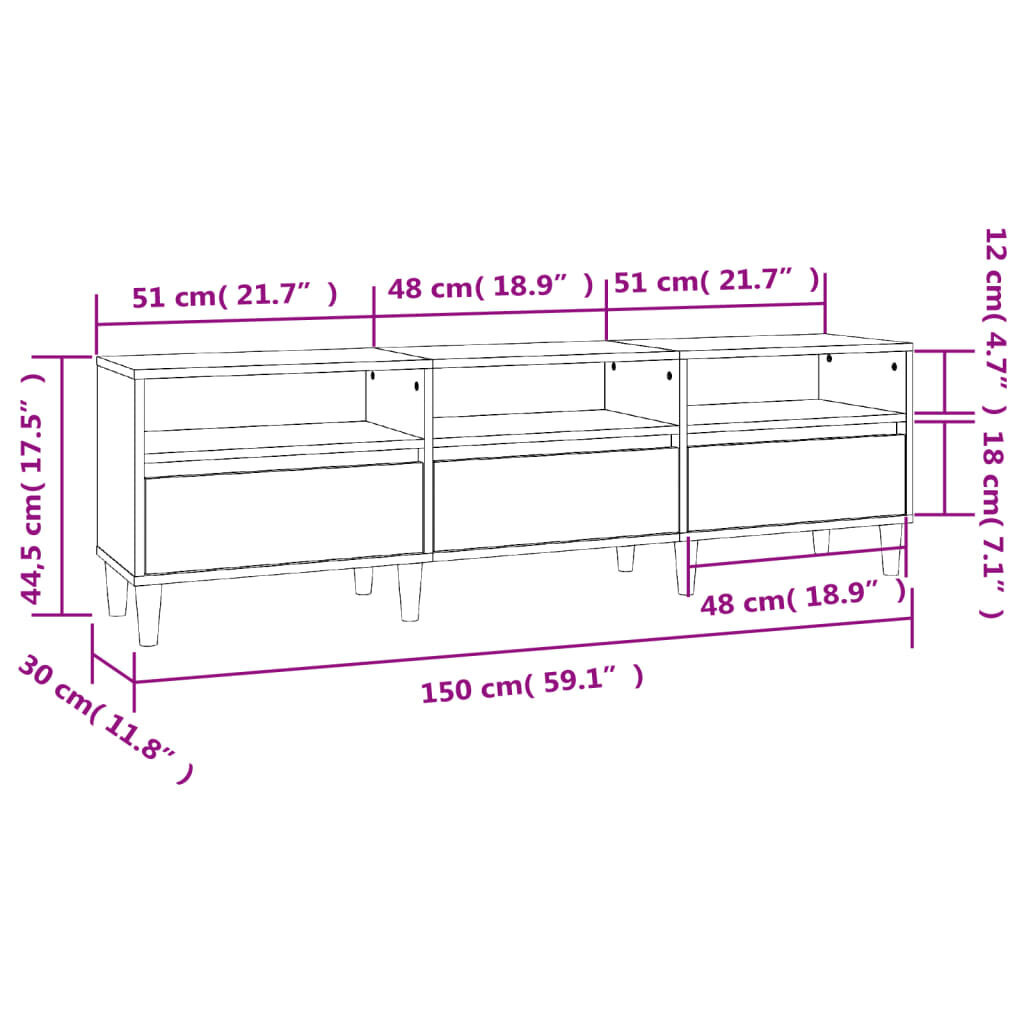 vidaXL TV-taso musta 150x30x44,5 cm tekninen puu hinta ja tiedot | TV-tasot | hobbyhall.fi