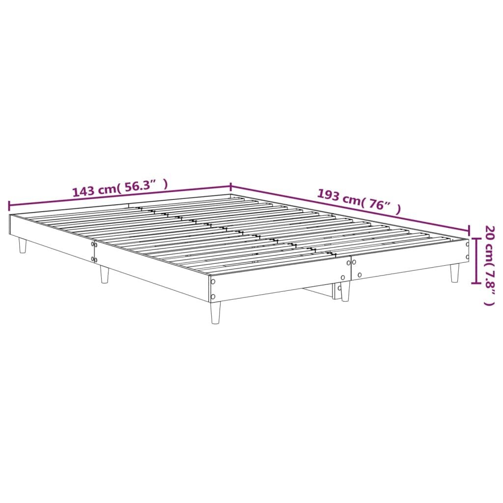 vidaXL Sängynrunko savutammi 140x190 cm tekninen puu hinta ja tiedot | Sängyt | hobbyhall.fi