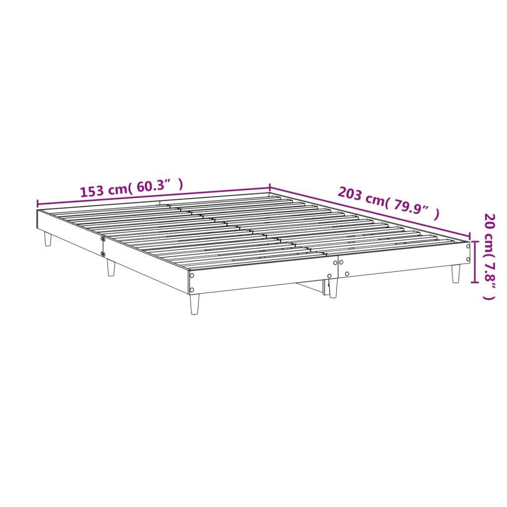 vidaXL Sängynrunko ruskea tammi 150x200 cm tekninen puu hinta ja tiedot | Sängyt | hobbyhall.fi