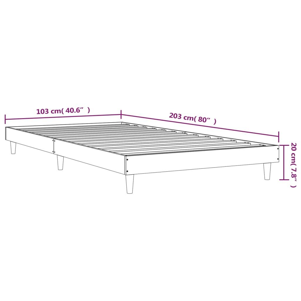 vidaXL Sängynrunko savutammi 100x200 cm tekninen puu hinta ja tiedot | Sängyt | hobbyhall.fi