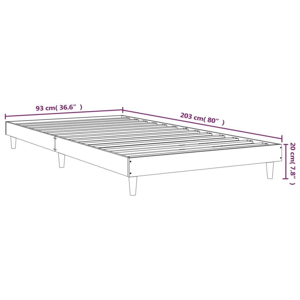 vidaXL Sängynrunko savutammi 90x200 cm tekninen puu hinta ja tiedot | Sängyt | hobbyhall.fi