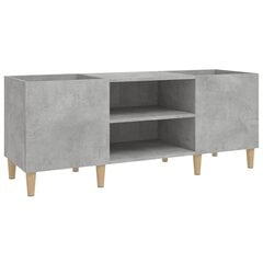 vidaXL LP-levyjen säilytyskaappi betoninharmaa 121x38x48 cm puu hinta ja tiedot | Olohuoneen kaapit ja lipastot | hobbyhall.fi