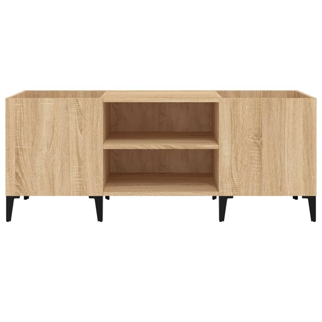 vidaXL LP-levyjen säilytyskaappi Sonoma-tammi 121x38x48 cm puu hinta ja tiedot | Olohuoneen kaapit ja lipastot | hobbyhall.fi