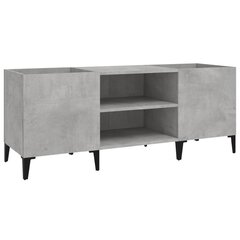 vidaXL LP-levyjen säilytyskaappi betoninharmaa 121x38x48 cm puu hinta ja tiedot | Olohuoneen kaapit ja lipastot | hobbyhall.fi