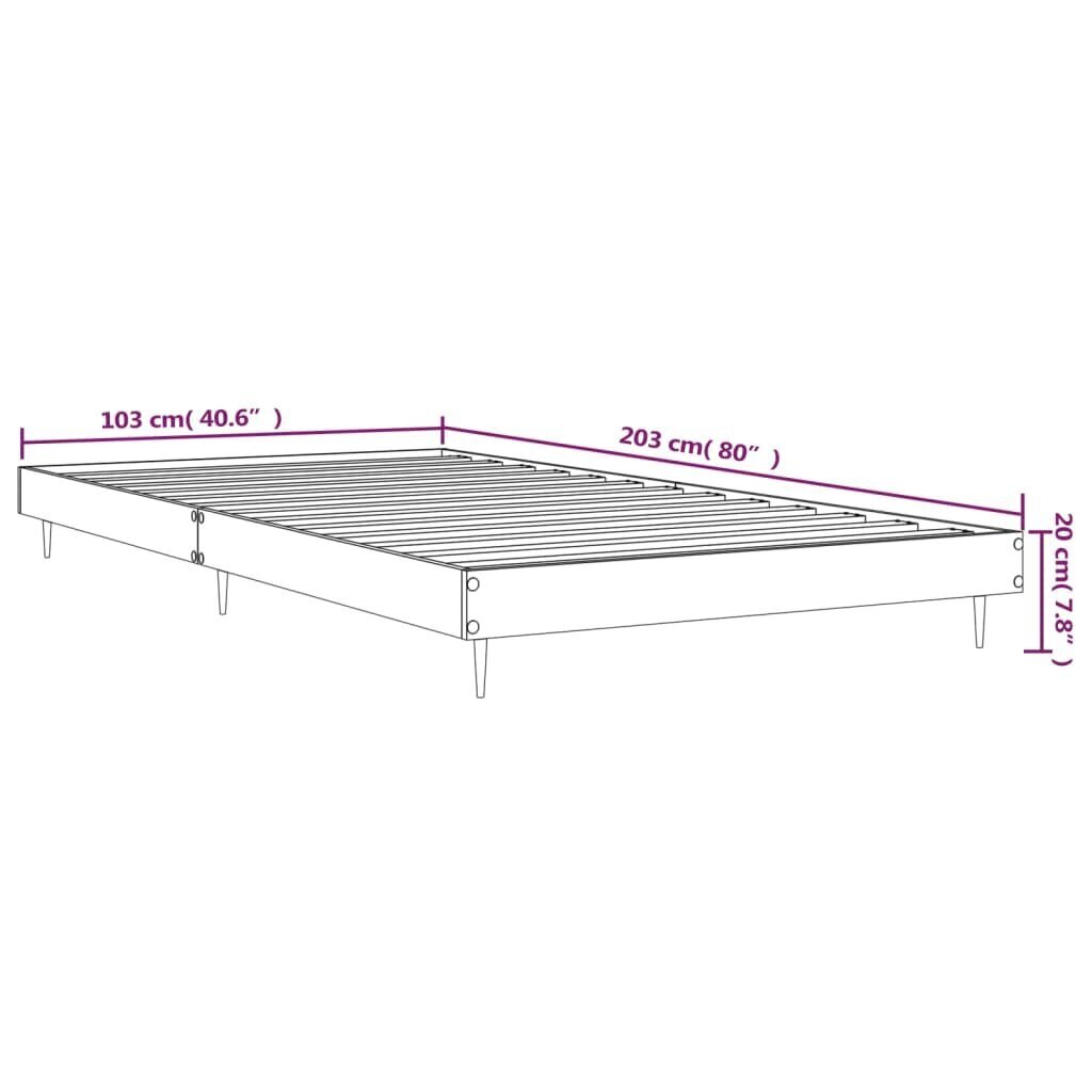 vidaXL Sängynrunko Sonoma tammi 100x200 cm tekninen puu hinta ja tiedot | Sängyt | hobbyhall.fi