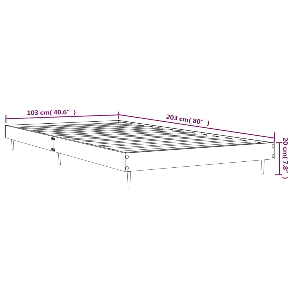 vidaXL Sängynrunko betoninharmaa 100x200 cm tekninen puu hinta ja tiedot | Sängyt | hobbyhall.fi