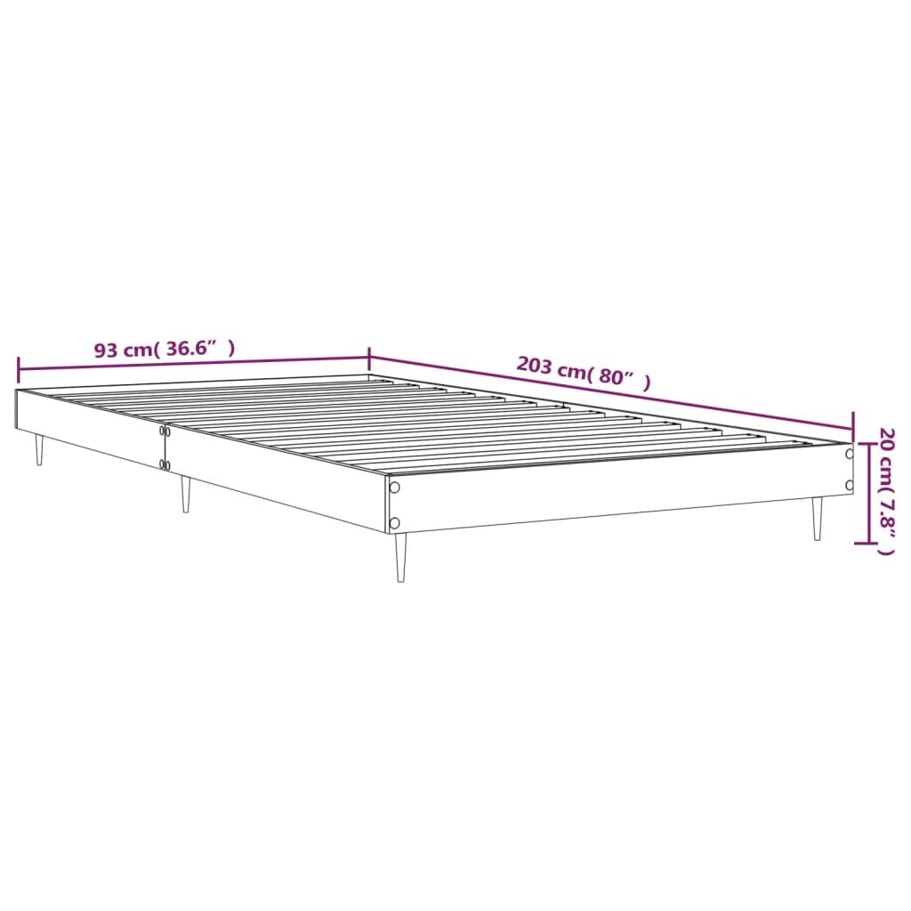 vidaXL Sängynrunko korkeakiilto valkoinen 90x200 cm tekninen puu hinta ja tiedot | Sängyt | hobbyhall.fi