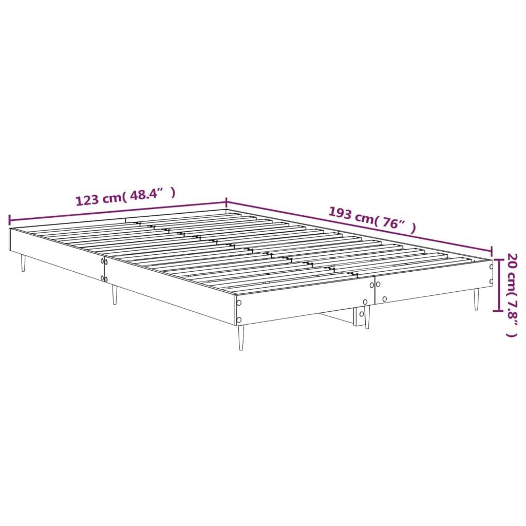 vidaXL Sängynrunko betoninharmaa 120x190 cm tekninen puu hinta ja tiedot | Sängyt | hobbyhall.fi