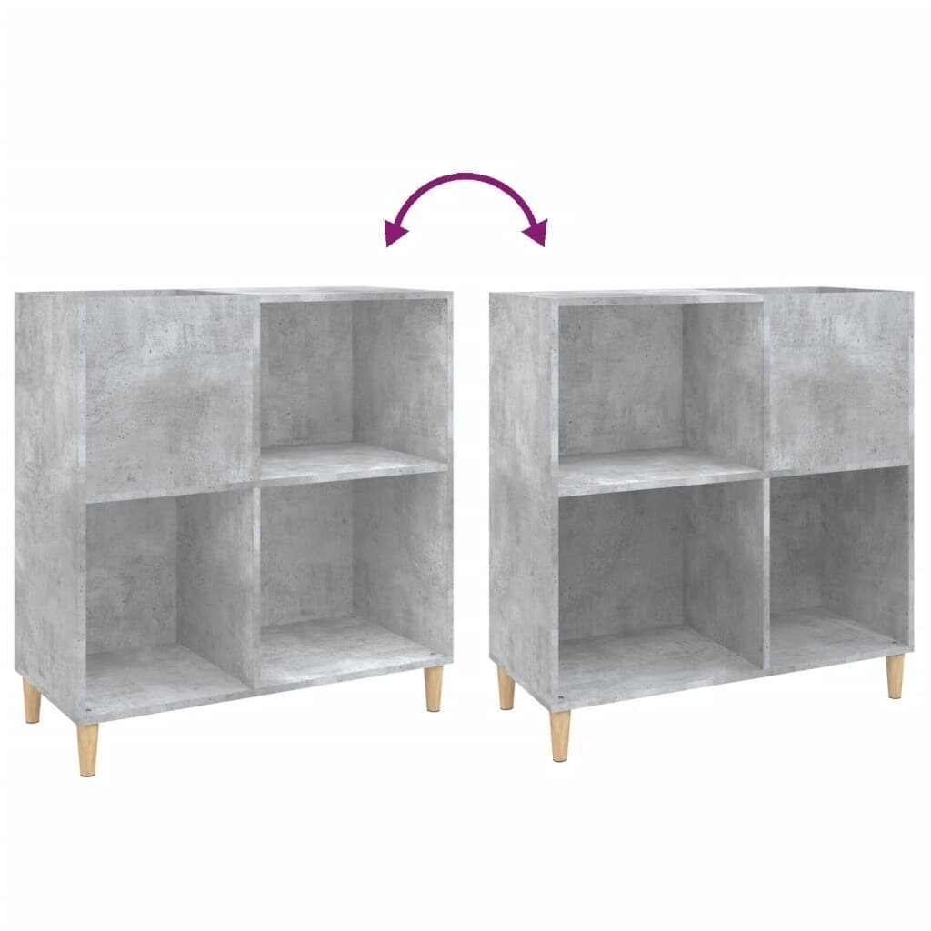 vidaXL LP-levyjen säilytyskaappi betoninharmaa 84,5x38x89 cm puu hinta ja tiedot | Kaapit | hobbyhall.fi