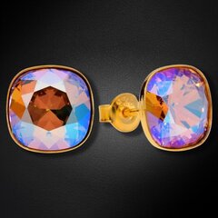 Hopeiset korvakorut Glare Light Colorado Topaz Shimmer Swarovskin kristalleilla hinta ja tiedot | Korvakorut | hobbyhall.fi