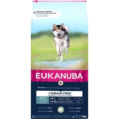 Eukanuba Grain Free L Adult suaugusiems didelių veislių šunims su ėriena, 12 kg hinta ja tiedot | Koiran kuivaruoka | hobbyhall.fi