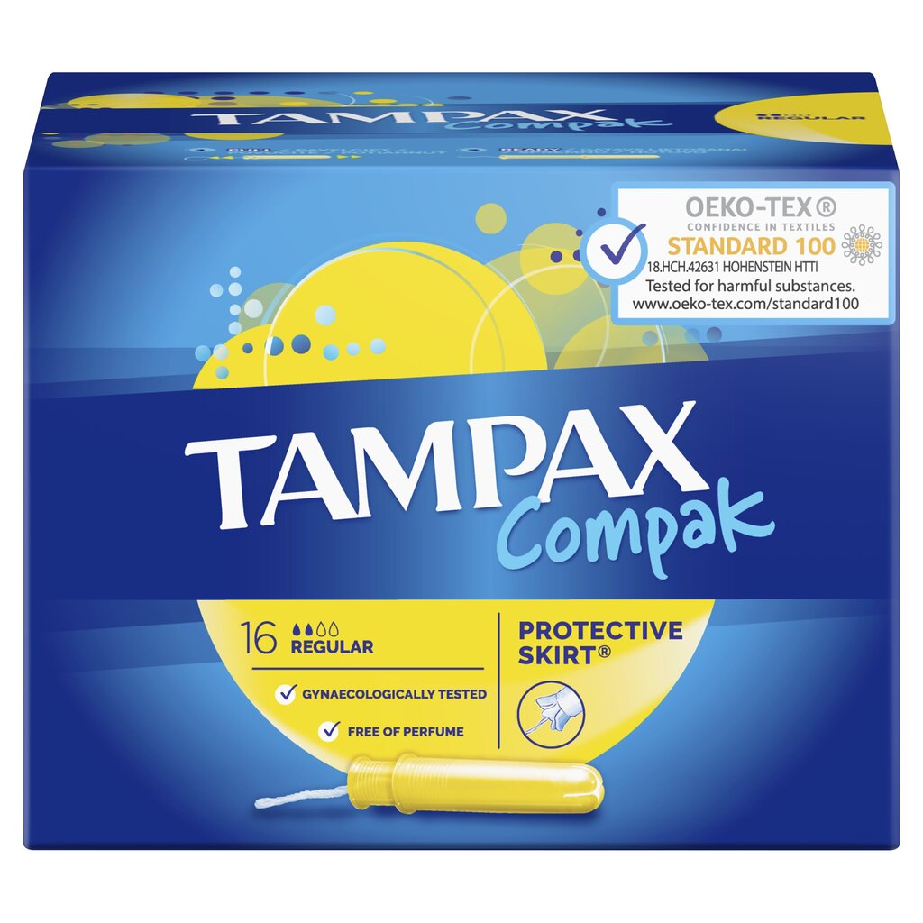 Tamponit TAMPAX Compak Regular, 16 kpl. hinta ja tiedot | Tamponit ja terveyssiteet | hobbyhall.fi