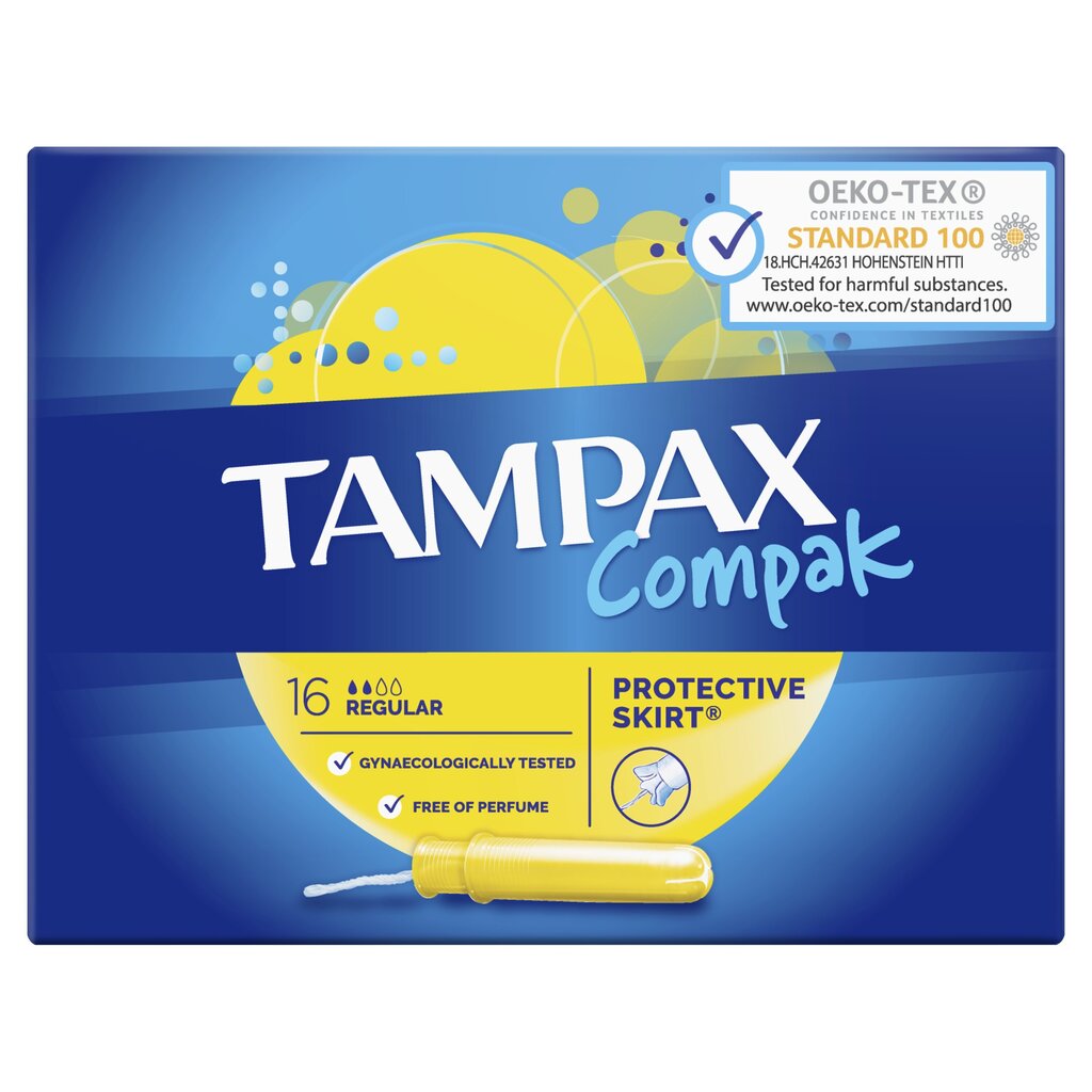 Tamponit TAMPAX Compak Regular, 16 kpl. hinta ja tiedot | Tamponit ja terveyssiteet | hobbyhall.fi