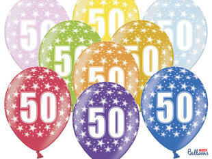 Ilmapallot 30 cm 50th Birthday Metallic, eri värejä, 50 kpl. hinta ja tiedot | Ilmapallot | hobbyhall.fi