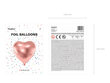 Folioilmapallot Sydän 61 cm, korvakoru/vaaleanpunainen, 50 kpl. hinta ja tiedot | Ilmapallot | hobbyhall.fi