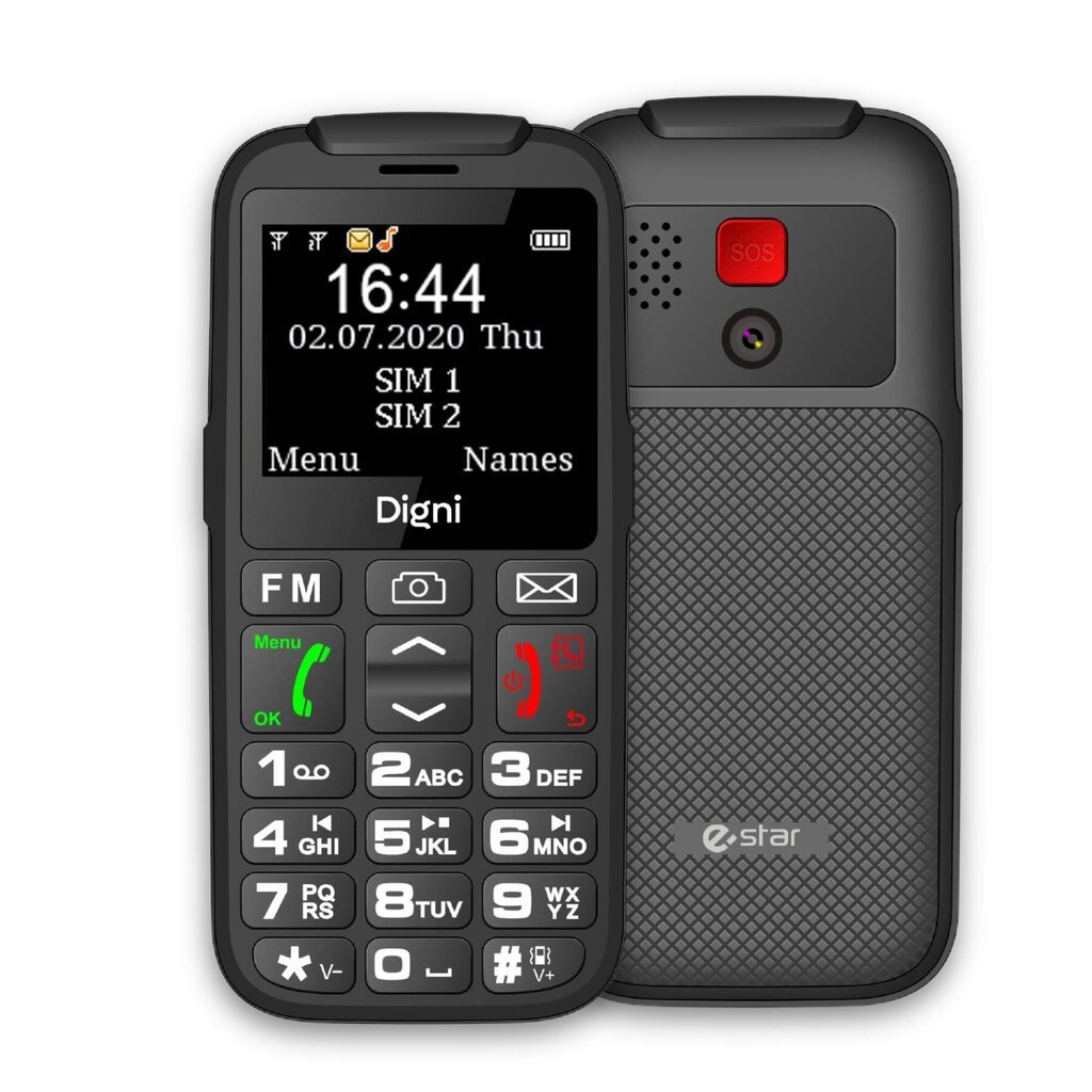 eSTAR Digni Talk Senior Phone Dual SIM Black hinta ja tiedot | Matkapuhelimet | hobbyhall.fi