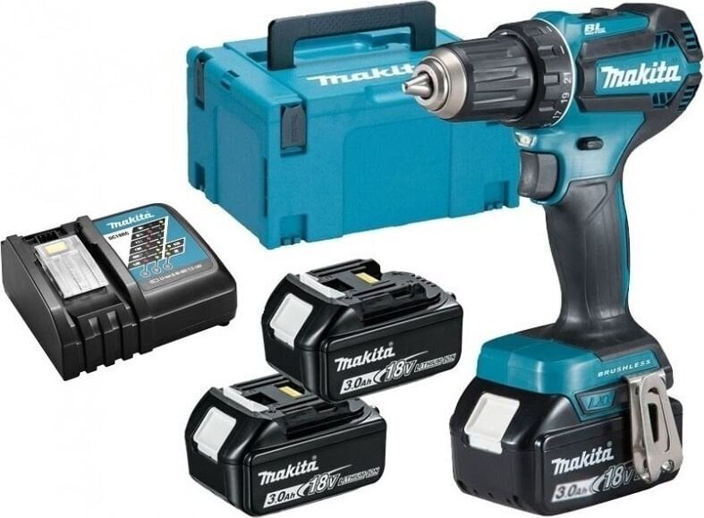 Porakone/ruuvinväännin Makita Ddf485Rf3J, 18 V, akulla hinta ja tiedot | Akkuporakoneet ja ruuvinvääntimet | hobbyhall.fi