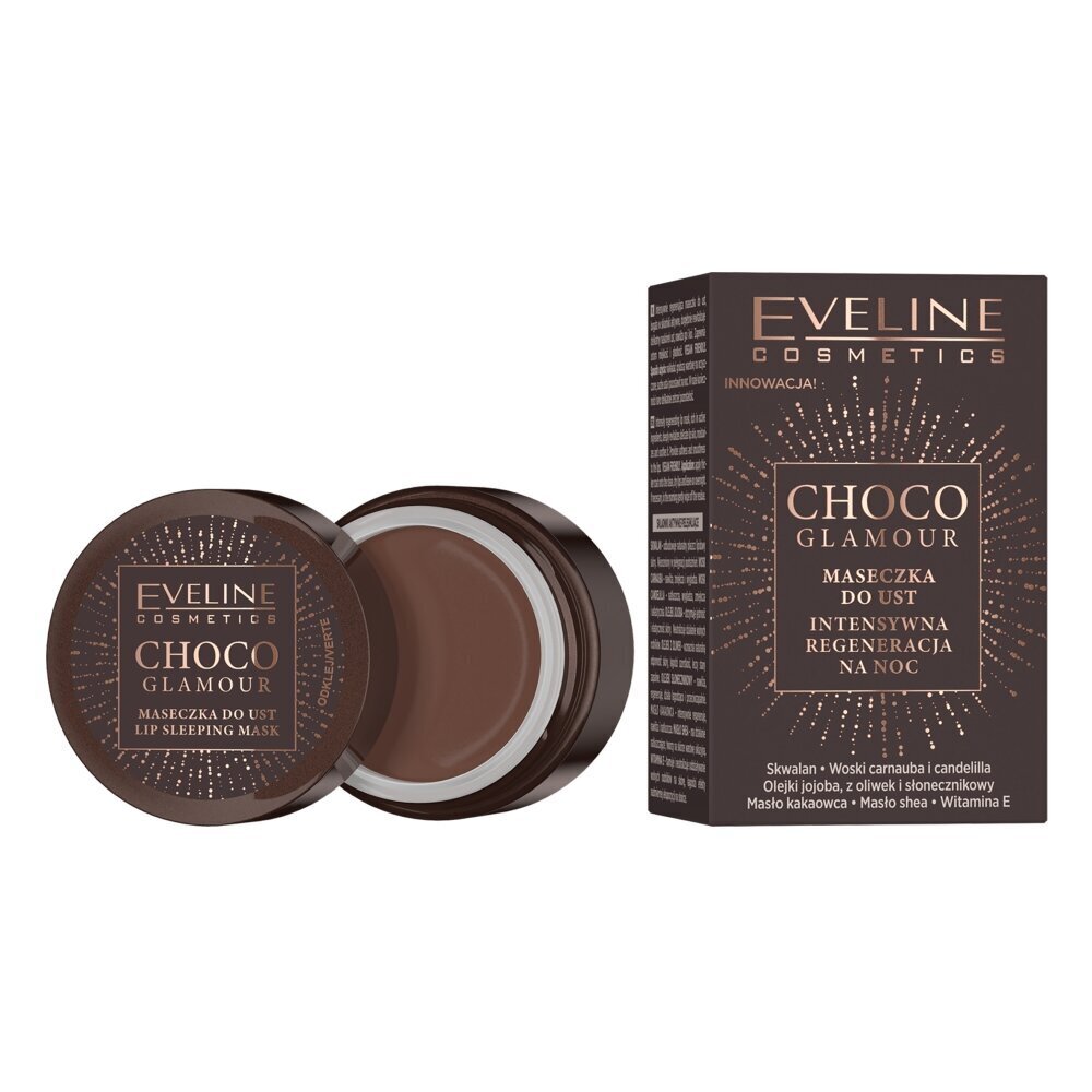 Intensiivisesti korjaava yöhuulinaamio Choco Glamour Eveline Cosmetics, 12 ml hinta ja tiedot | Huulipunat, huulikiillot ja huulirasvat | hobbyhall.fi