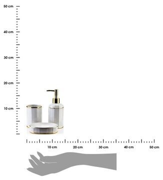 Mondex kylpyhuonesetti, 3 osaa, valkoinen/kulta hinta ja tiedot | Kylpyhuoneen sisustus | hobbyhall.fi