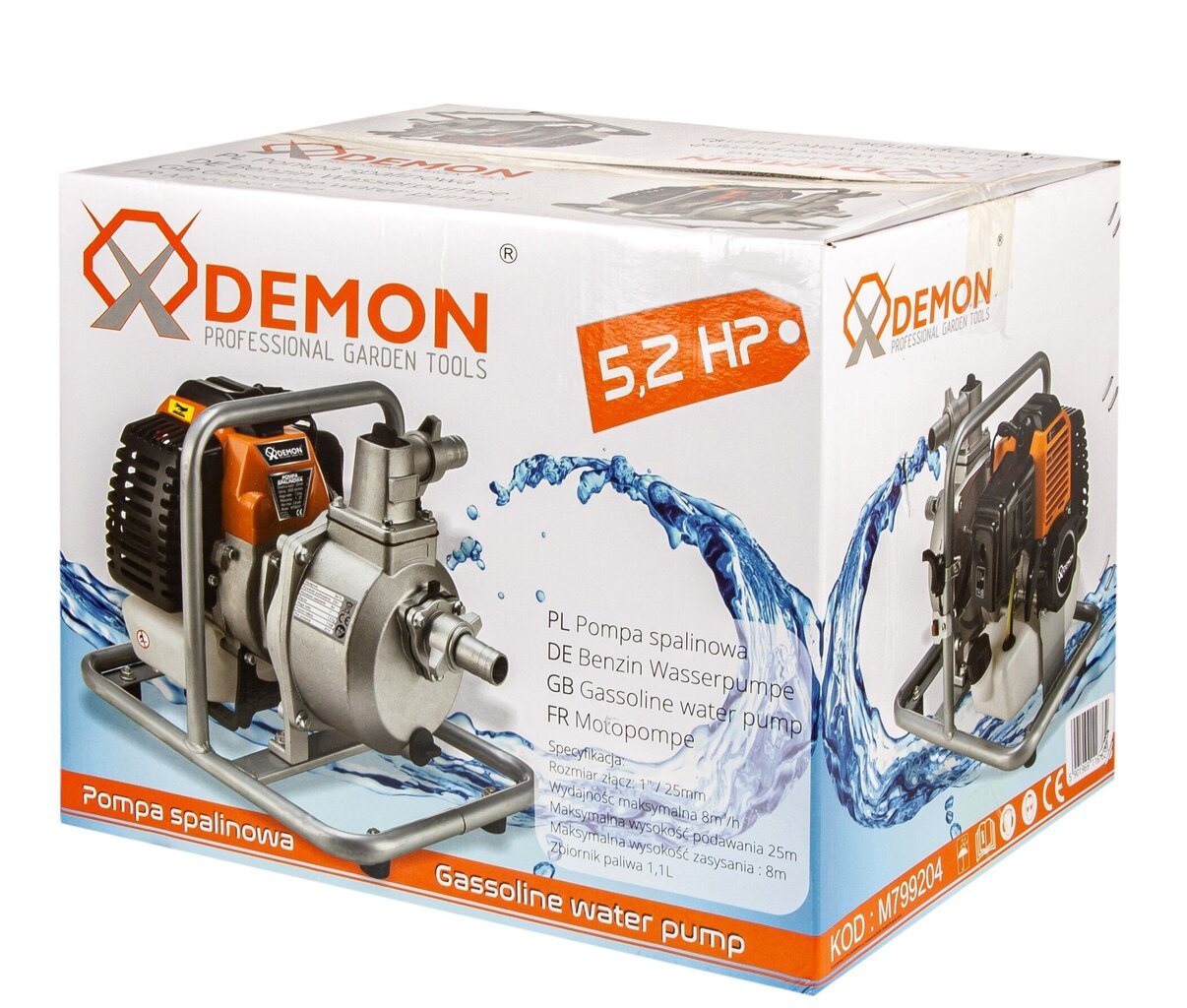 Bensiinivesipumppu - pumppu Demon 5.2KM 1 hinta ja tiedot | Jätevesipumput | hobbyhall.fi