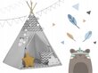 Lasten teltta valoilla, harmaa hinta ja tiedot | Lasten leikkimökit ja -teltat | hobbyhall.fi