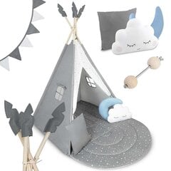 Tipi lasten teltta Nukido, NK-406, harmaa, 116×116×165cm hinta ja tiedot | Lasten leikkimökit ja -teltat | hobbyhall.fi