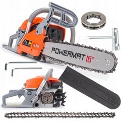 Bensiinimoottorisaha 16", Powermat 3,6 kW/4,9 hv hinta ja tiedot | Moottorisahat | hobbyhall.fi