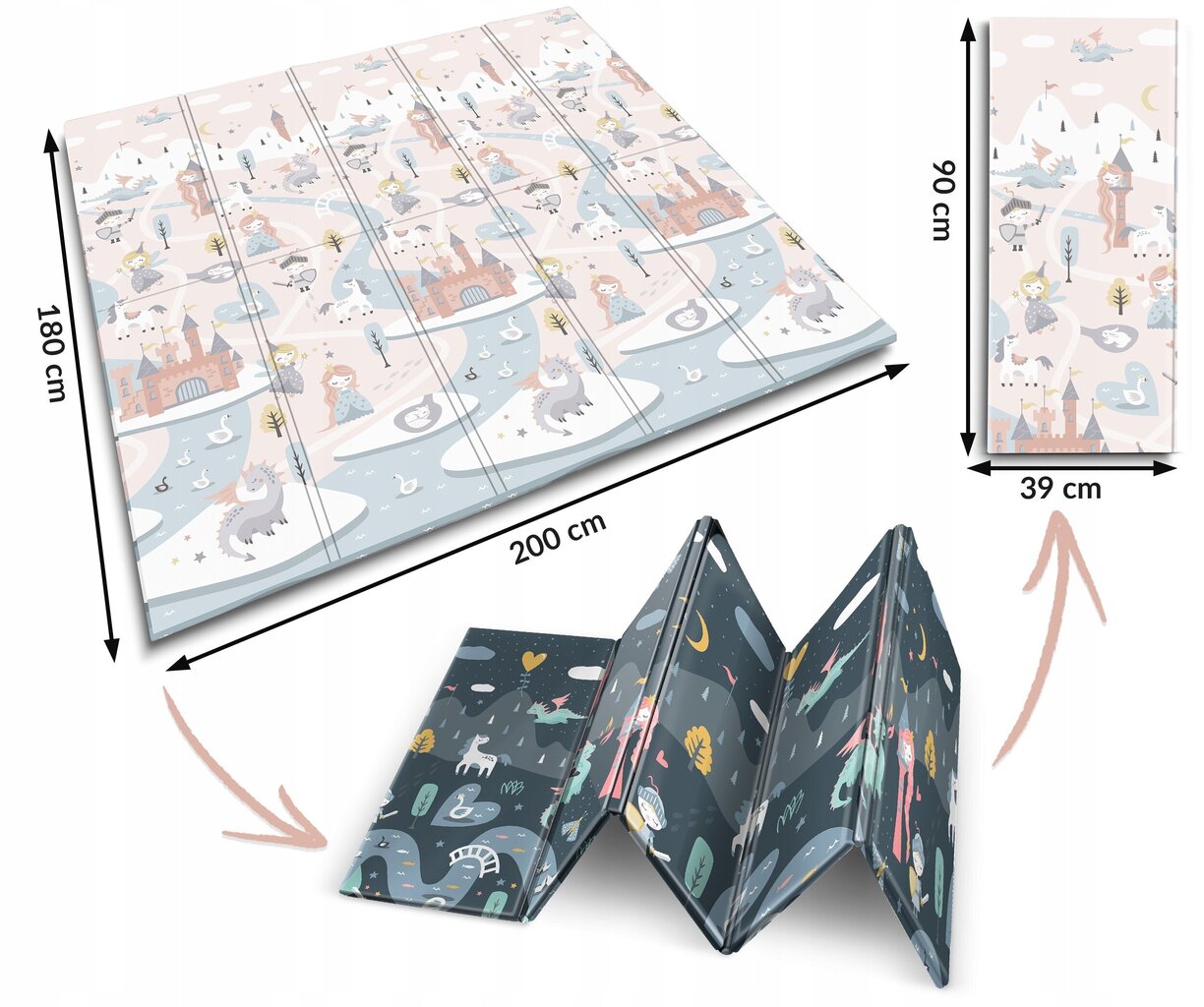 Interaktiivinen matto 200x180x1cm Nukido NK-340 hinta ja tiedot | Leikkimatot | hobbyhall.fi