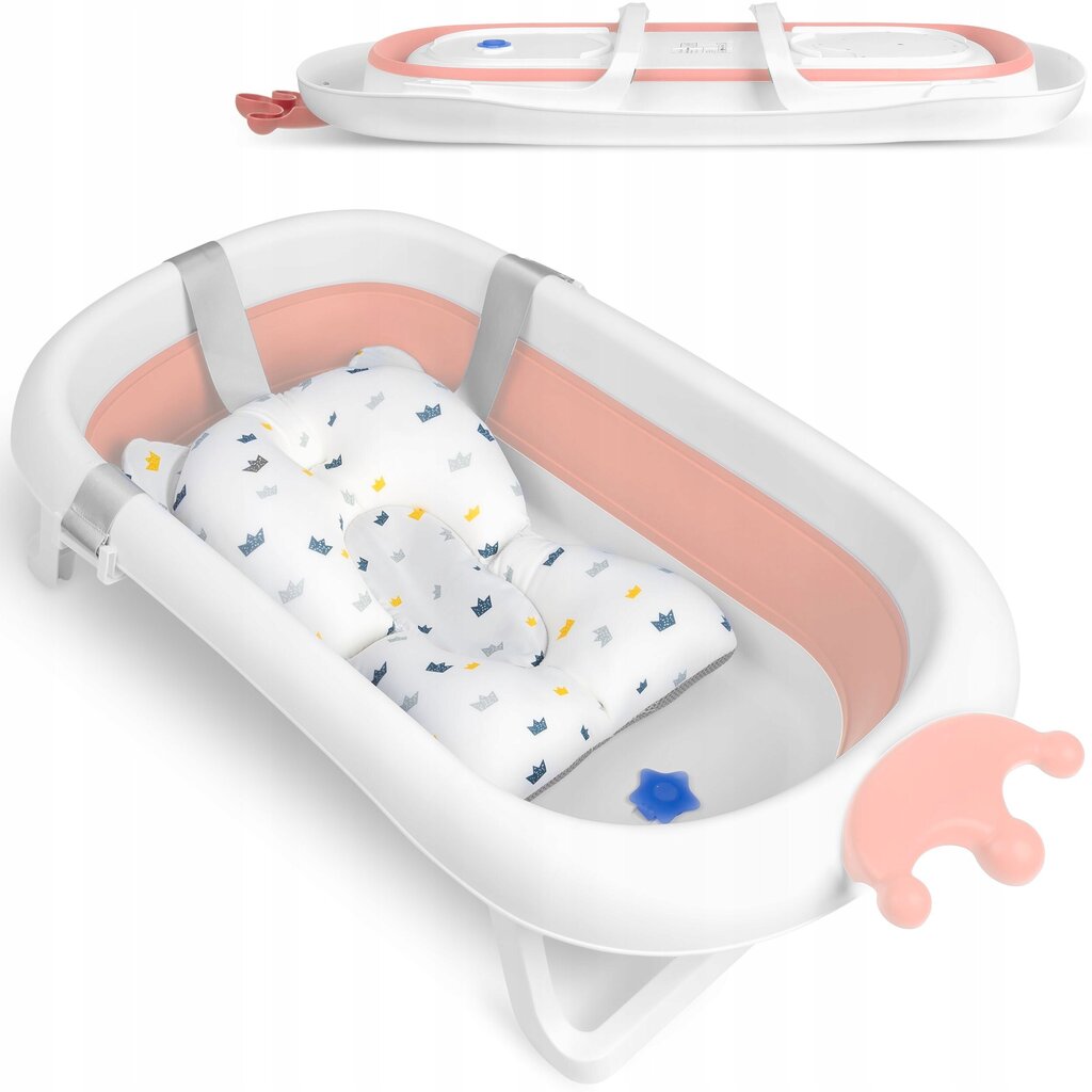 Taitettava vauvan kylpyamme tyynyllä 728000, pinkki hinta ja tiedot | Kylpyvälineet | hobbyhall.fi