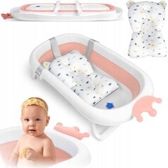 Taitettava vauvan kylpyamme tyynyllä 728000, pinkki hinta ja tiedot | Kylpyvälineet | hobbyhall.fi