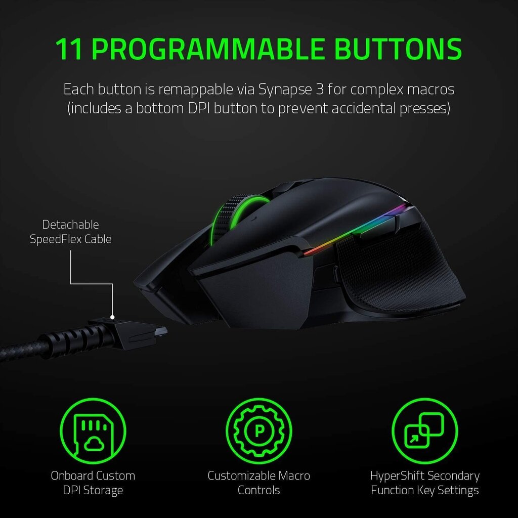 Razer Basilisk Ultimate, musta hinta ja tiedot | Hiiret | hobbyhall.fi