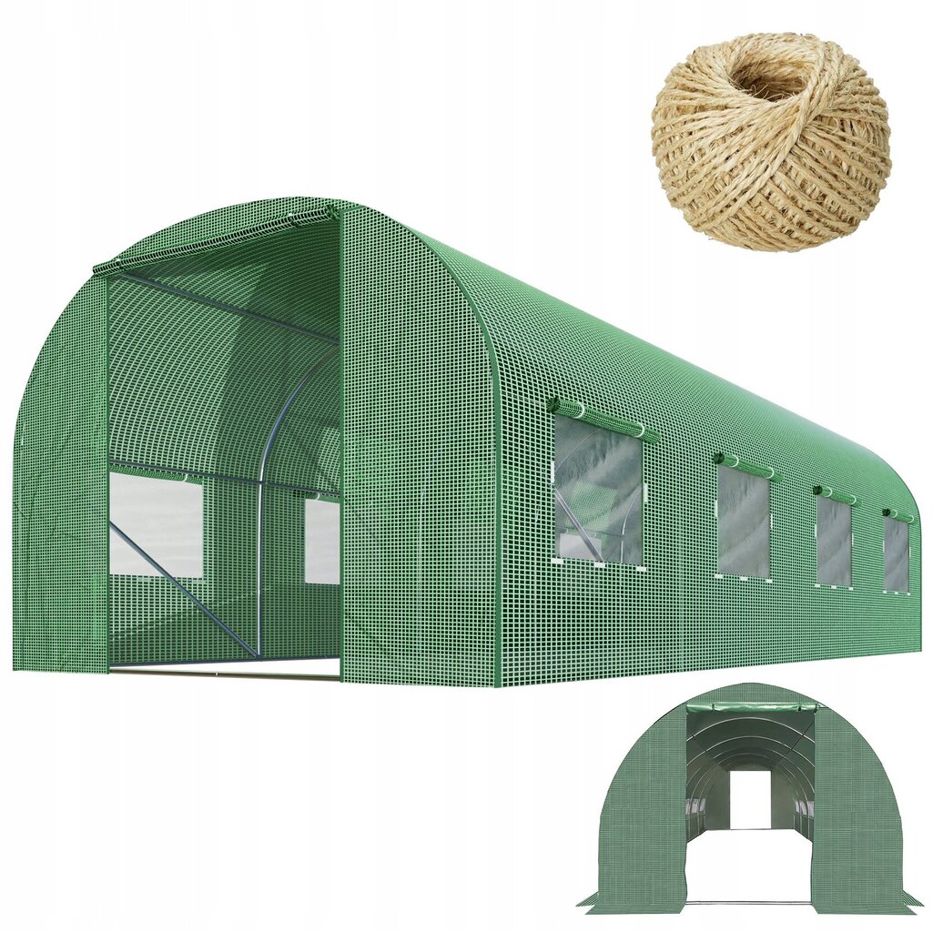 Puutarhakasvihuone Fluxar Home 10 m² 400 x 250 cm, vihreä hinta ja tiedot | Kasvihuoneet | hobbyhall.fi