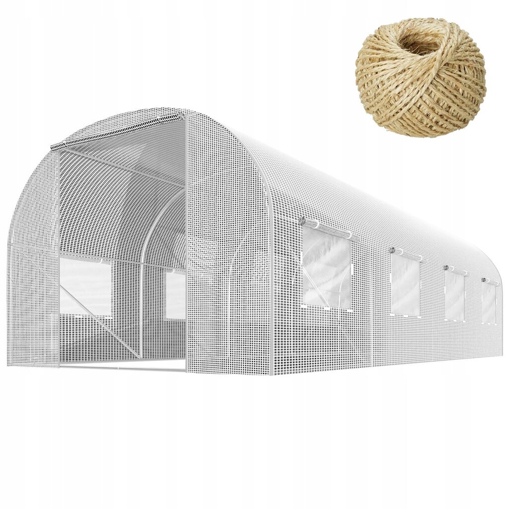 Puutarhakasvihuone Fluxar Home 10 m² 400 x 250 cm, valkoinen hinta ja tiedot | Kasvihuoneet | hobbyhall.fi