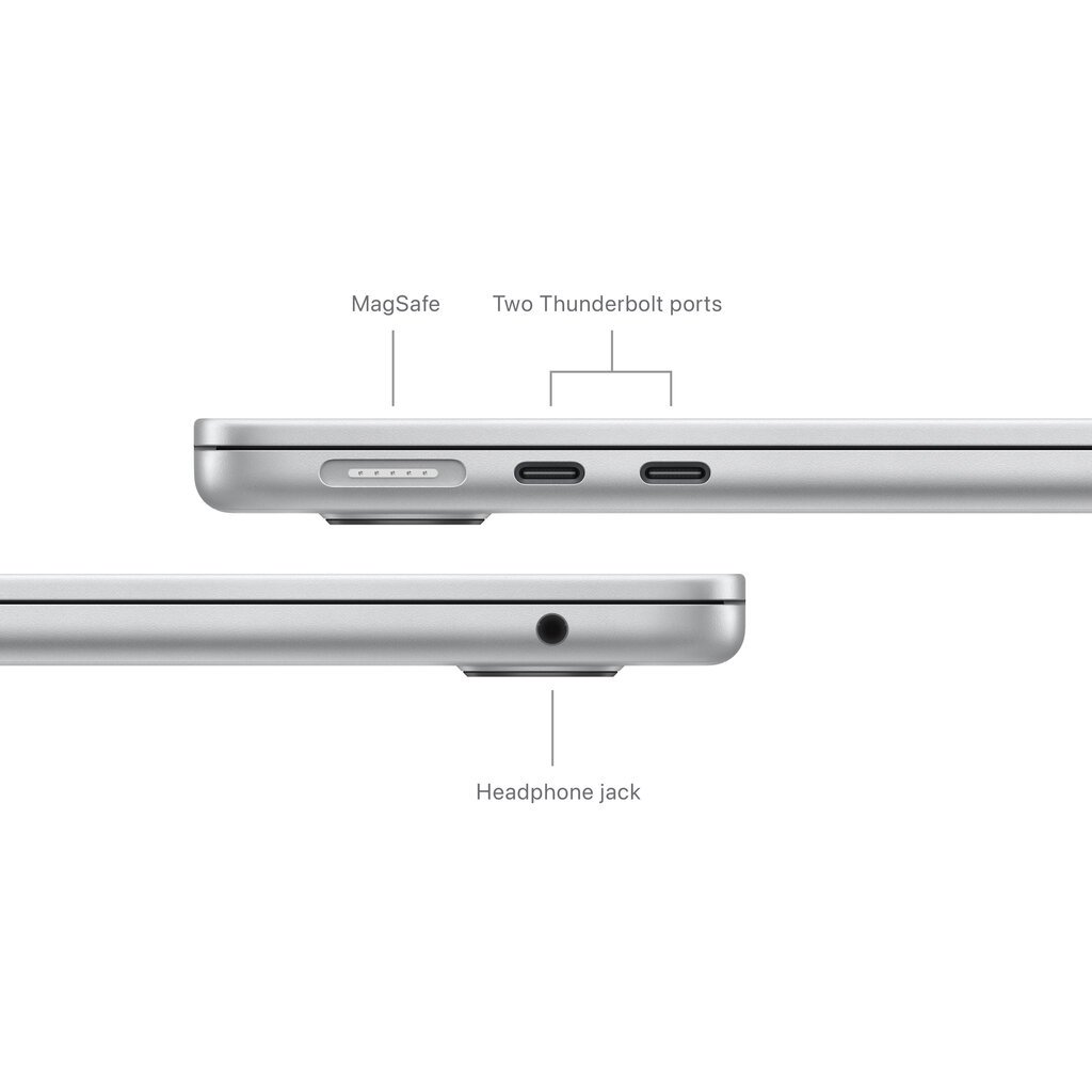 MacBook Air 13" Apple M3 chip with 8-core CPU and 8-core GPU, 8GB, 256GB SSD - Silver - MRXQ3ZE/A hinta ja tiedot | Kannettavat tietokoneet | hobbyhall.fi