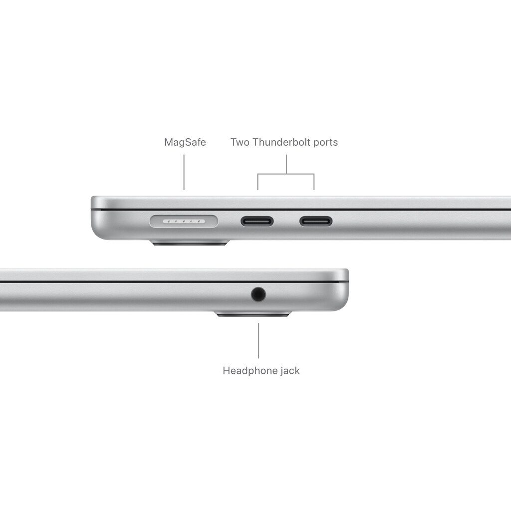 MacBook Air 13" Apple M3 chip with 8-core CPU and 10-core GPU, 8GB, 512GB SSD - Silver - MRXR3KS/A hinta ja tiedot | Kannettavat tietokoneet | hobbyhall.fi