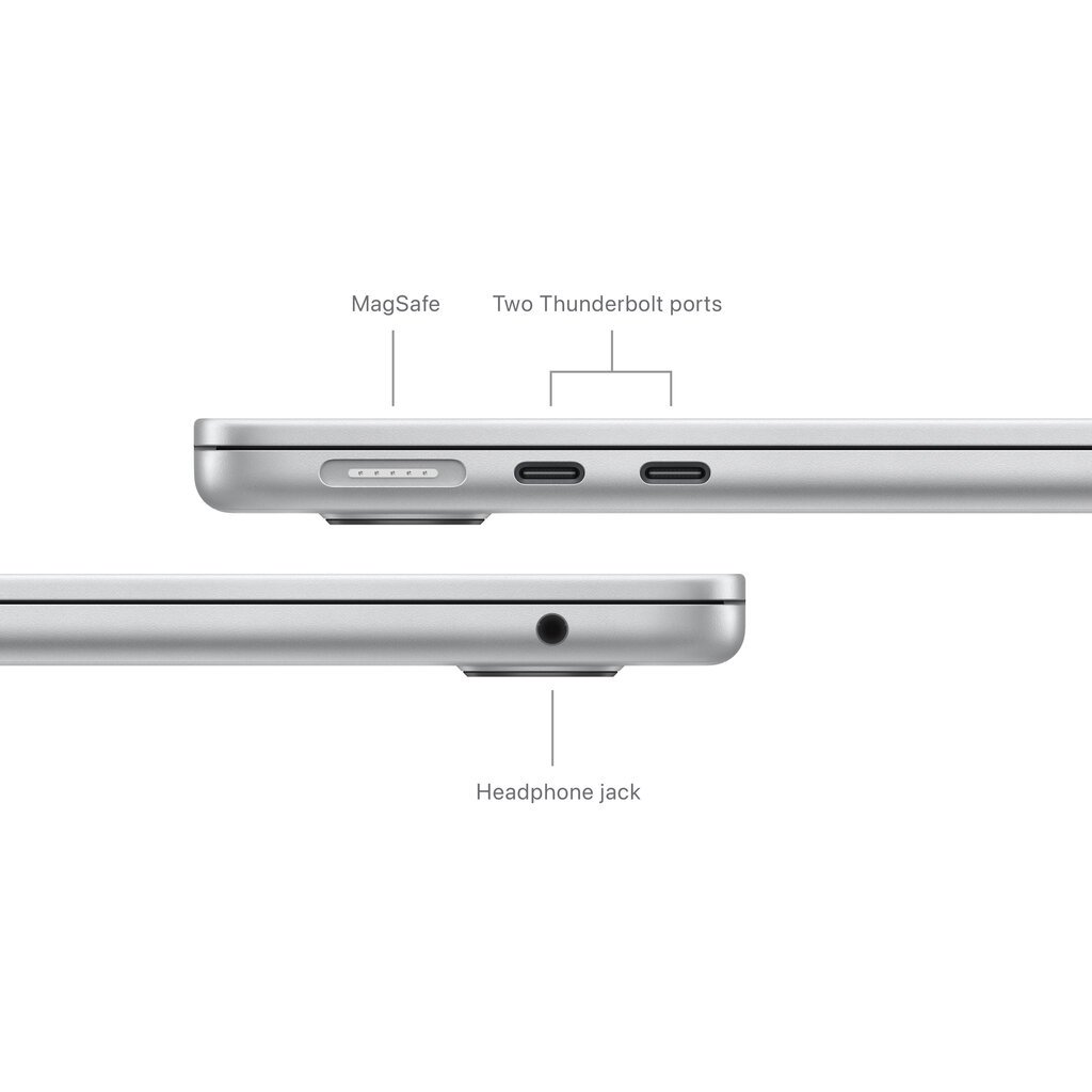 MacBook Air 13" Apple M3 chip with 8-core CPU and 10-core GPU, 8GB, 512GB SSD - Silver - MRXR3RU/A hinta ja tiedot | Kannettavat tietokoneet | hobbyhall.fi