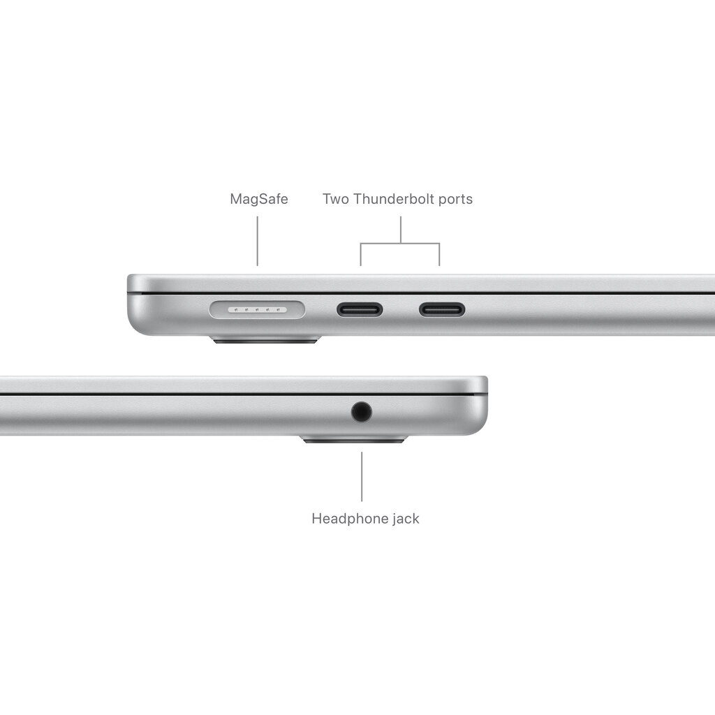 MacBook Air 13" Apple M3 chip with 8-core CPU and 10-core GPU, 16GB, 512GB SSD - Silver - MXCT3KS/A hinta ja tiedot | Kannettavat tietokoneet | hobbyhall.fi