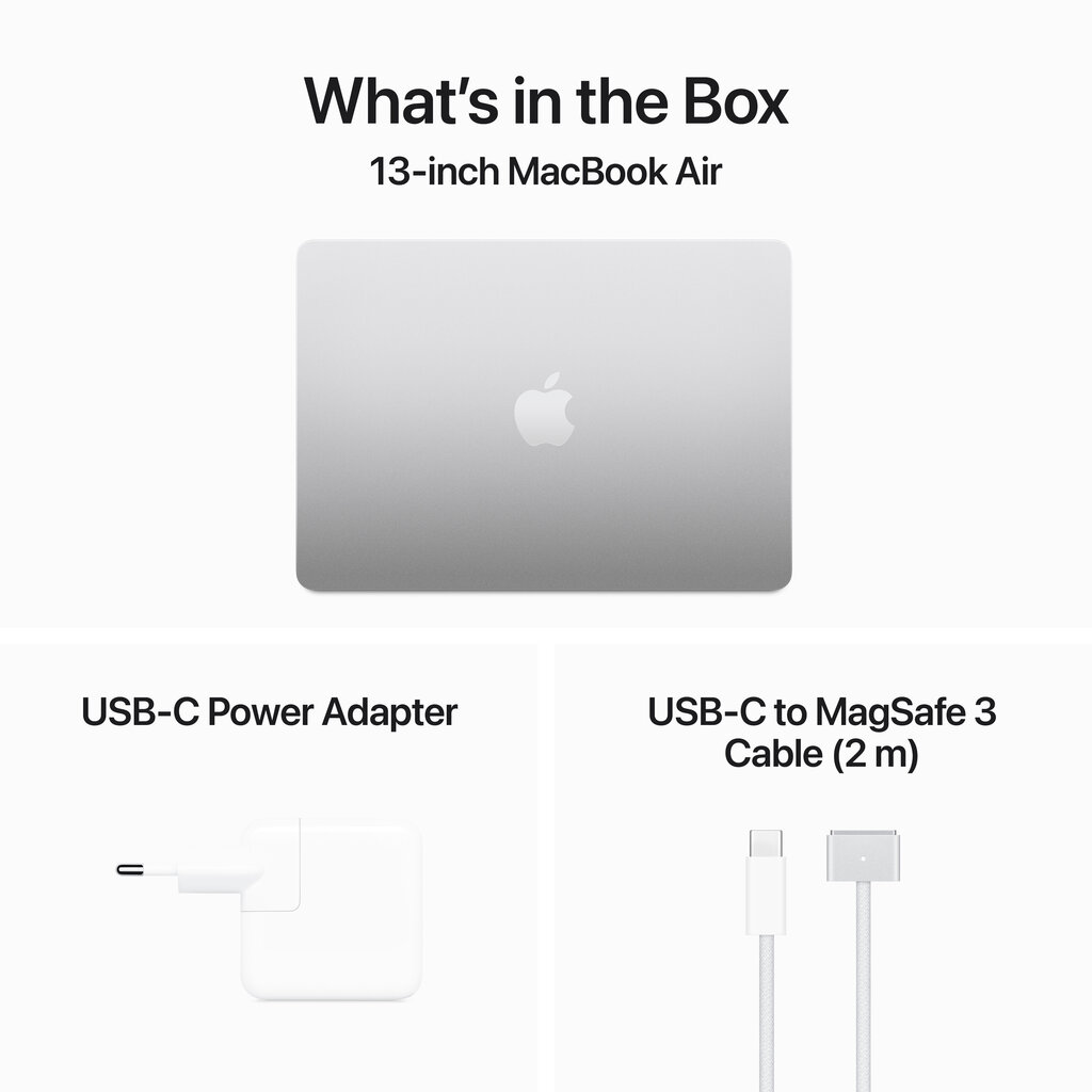 MacBook Air 13" Apple M3 chip with 8-core CPU and 10-core GPU, 16GB, 512GB SSD - Silver - MXCT3KS/A hinta ja tiedot | Kannettavat tietokoneet | hobbyhall.fi