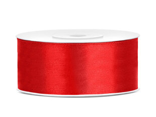 Satiininauha, punainen, 25mm/25m, 1 laatikko/30kpl (1kpl/25m) hinta ja tiedot | Lahjapaketointi | hobbyhall.fi